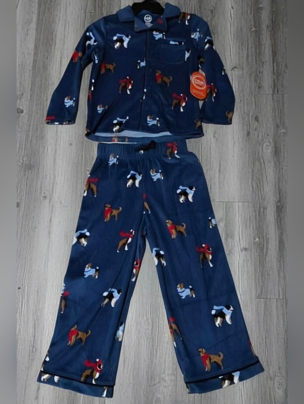Wonder Nation Boys Long Sleeve Button Front Pajama Top and Pants Set, 2-Piece